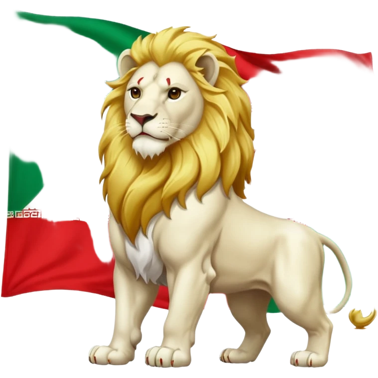🦁وسط رنگ سفید پرچم 🇮🇷 emoji