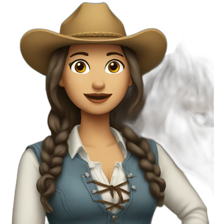 Vaquera con un caballo emoji
