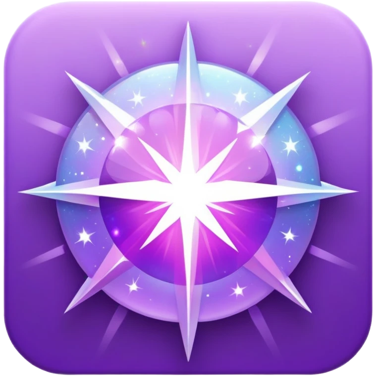 radiant holografic sparkle with violet tones emoji