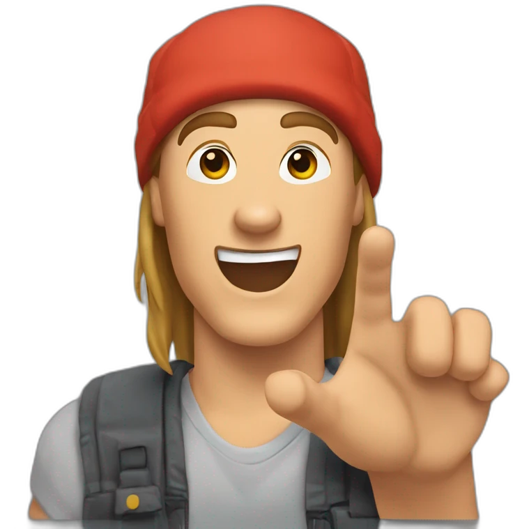Jason mewes Say hello whit his hand emoji