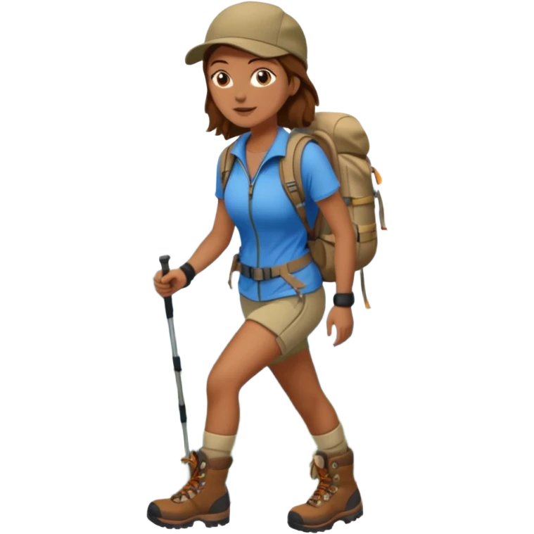 woman hiking  brown hair emoji