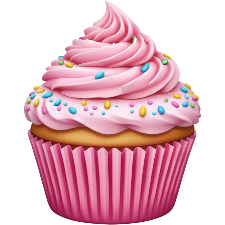 Cupcake with pink icing emoji