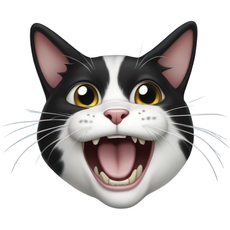 Tuxedo cat screaming emoji