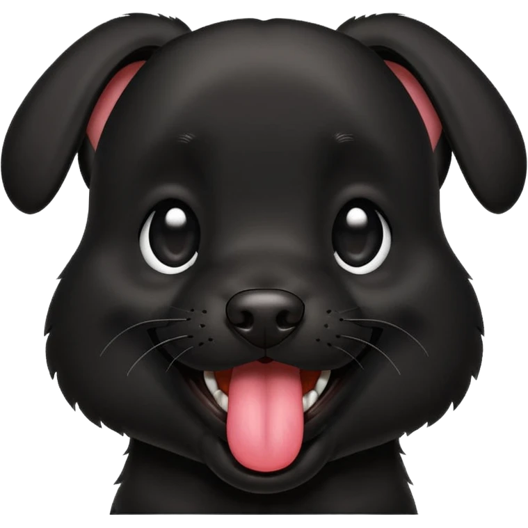 laughing black dog emoji