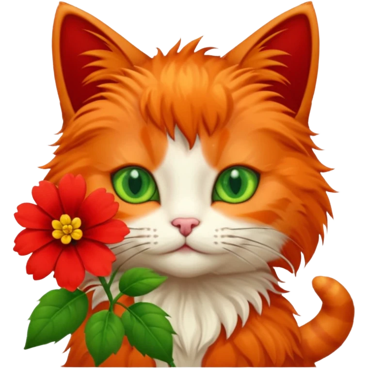 Cat and flower emoji