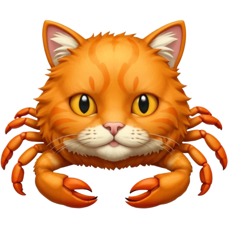Orange cat head on crab body emoji