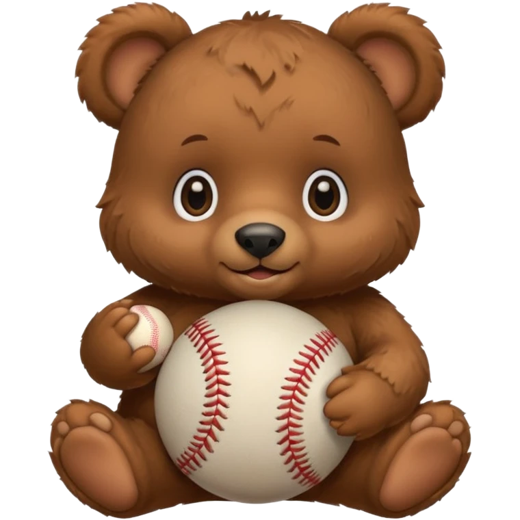 Baby bear with baseball emoji