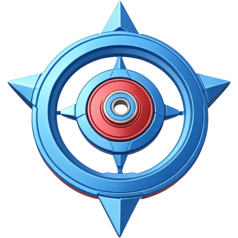 A blue Beyblade with 3 pointed blades like Victory Valtryek emoji