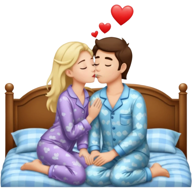 two Kissing in pajamas emoji