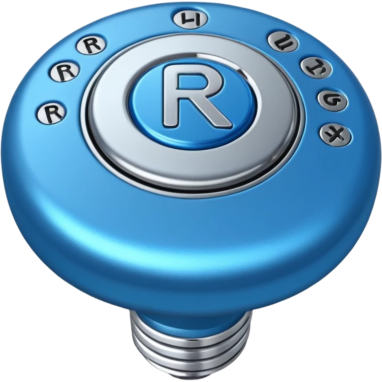 blue car gear shift stick with R for reverse highlighted emoji