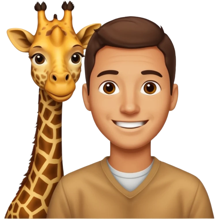 Guy with a giraffe neck emoji