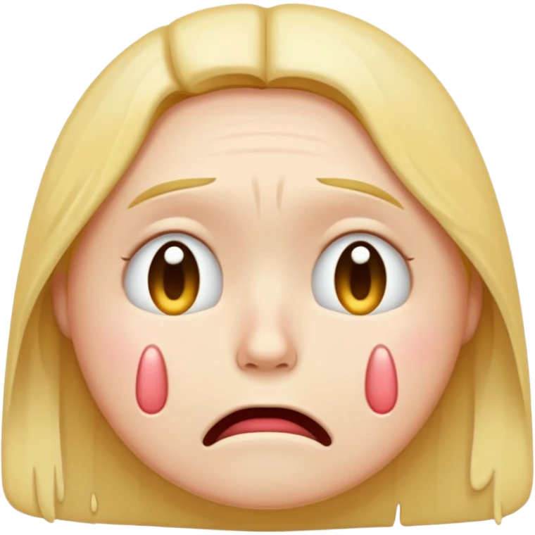 A sad emoji with mental stroke emoji