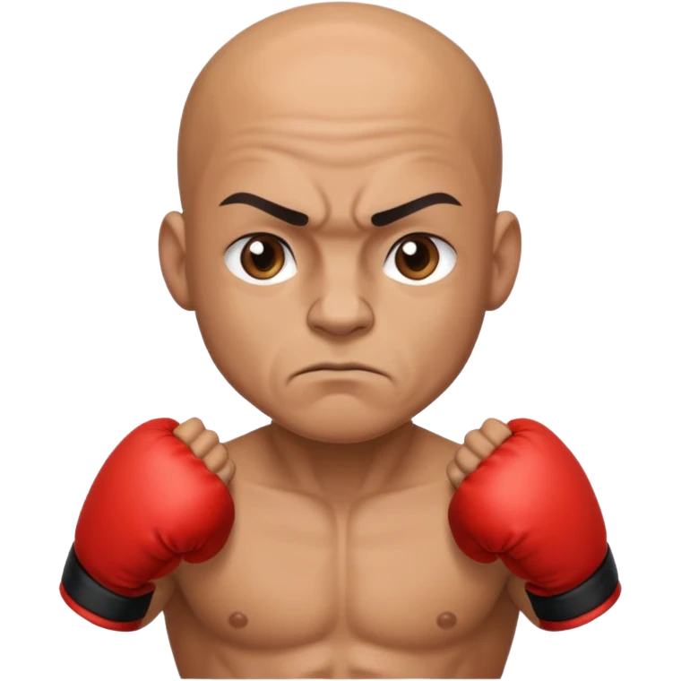  a boxer, bald head emoji