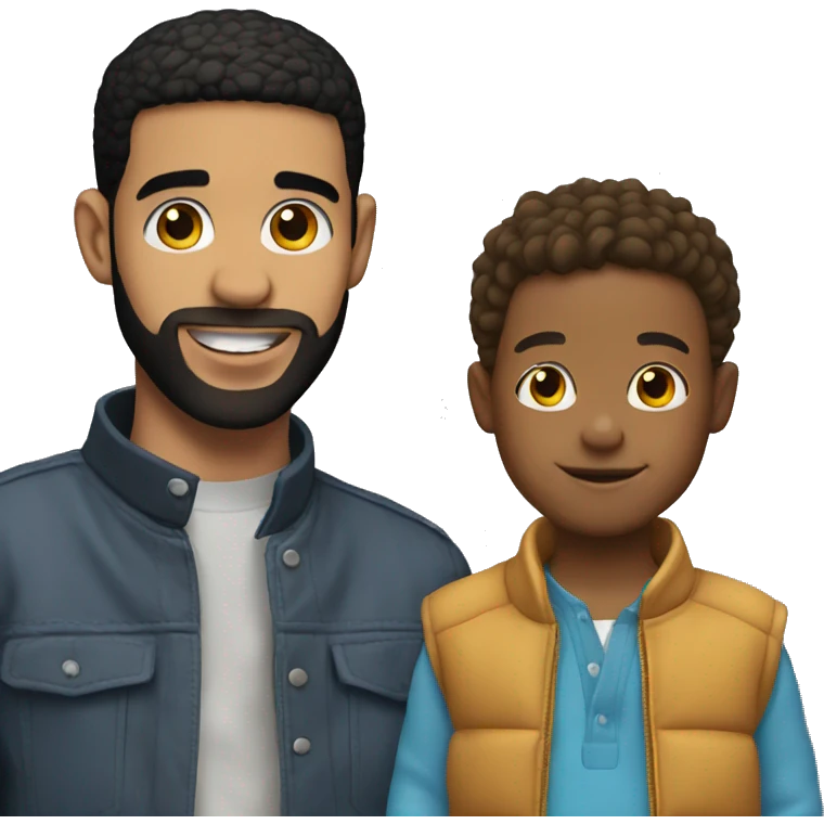 Drake with a kid next to him emoji