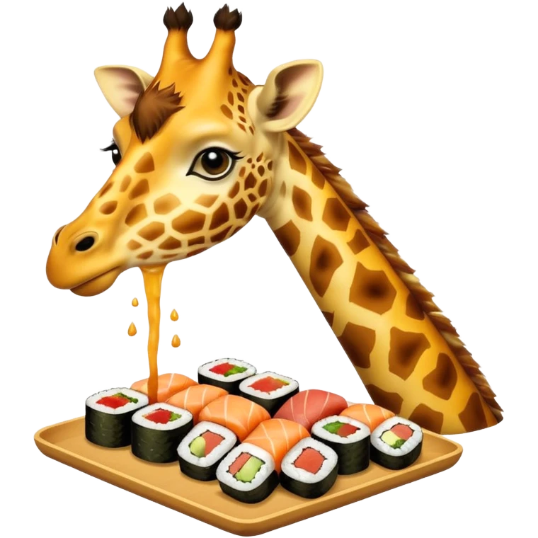 Giraff eating sushi emoji