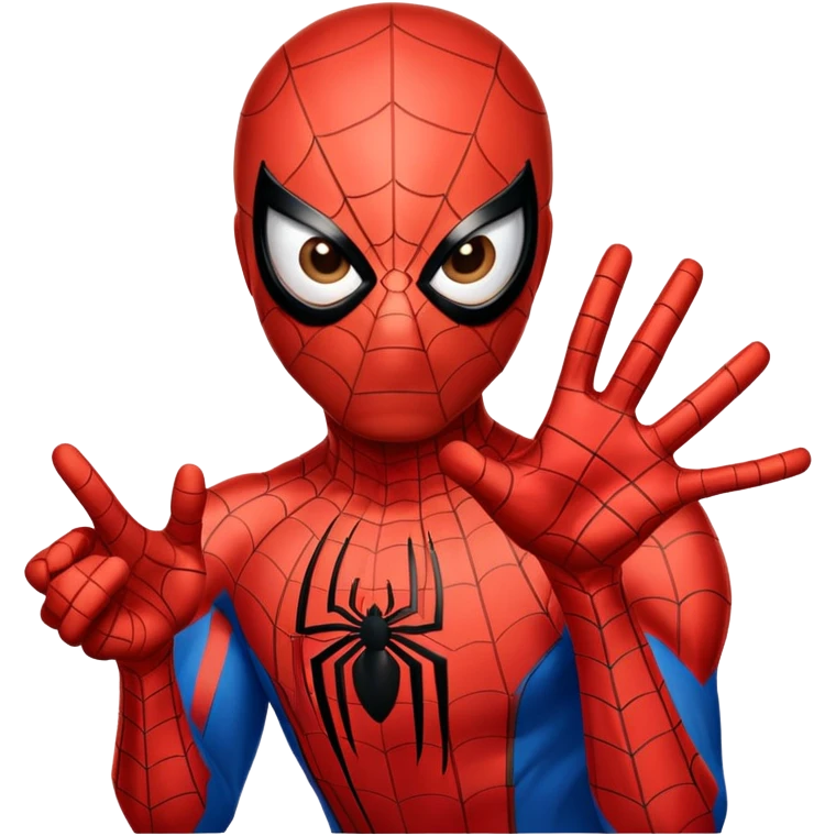 Spider man saying stop emoji