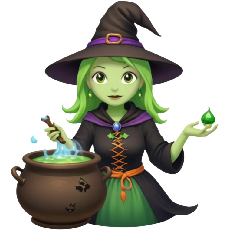 green witch cooking potion emoji