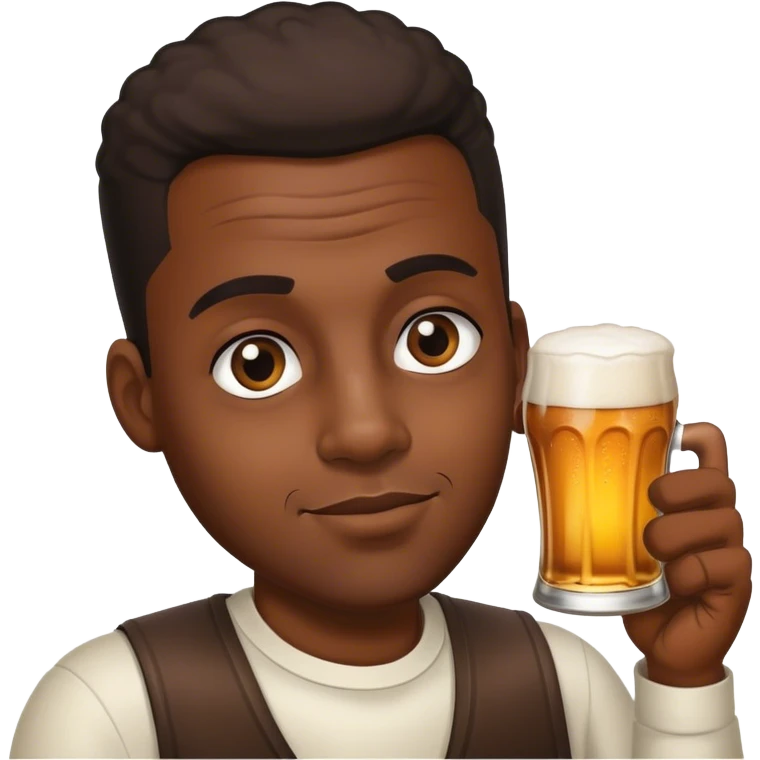 Black guy drinking beer dark eyes emoji