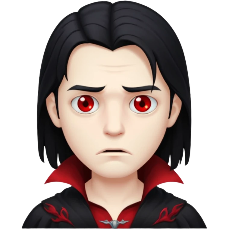 sad face vampire boy long hair
 emoji