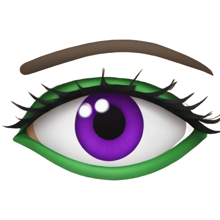 Green eyes with purple make up emoji