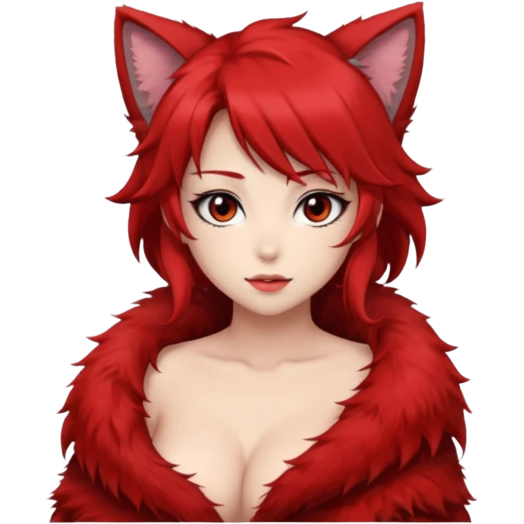 Furry pelage rouge femelle poitrine moyenne très sexy hentai emoji