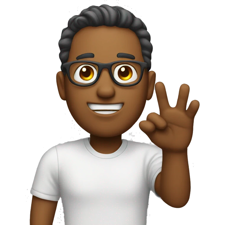 Man saying hi emoji
