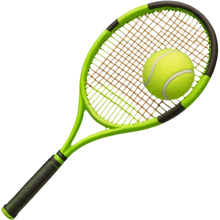 A green dark tennis racket 
(1) with a tennis ball(1) emoji