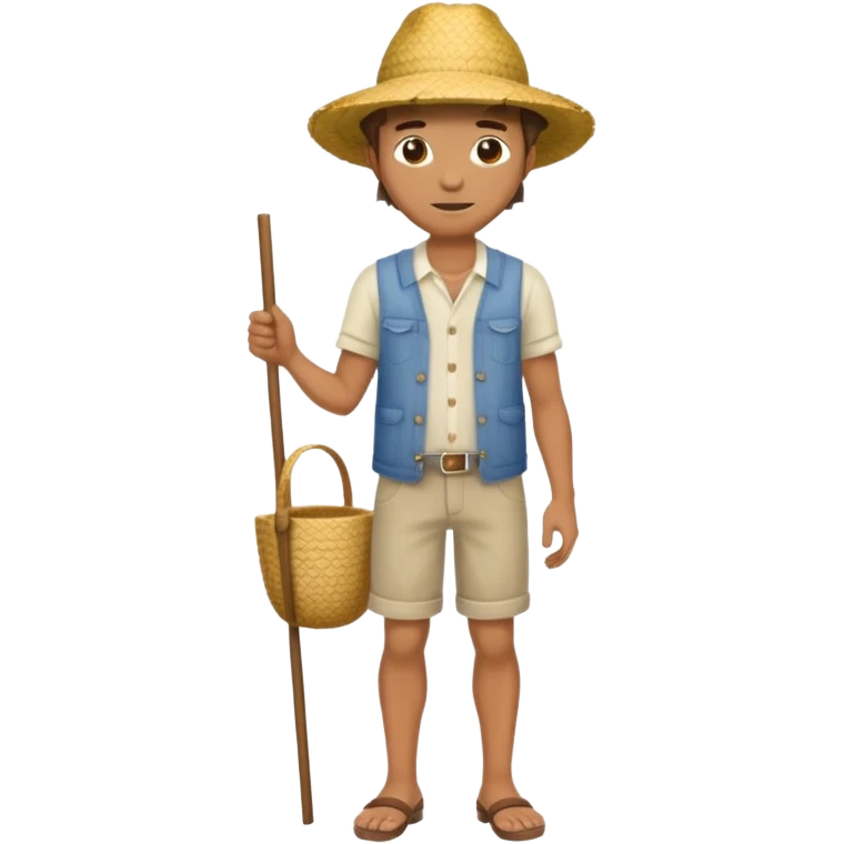 full body man with strow hat emoji