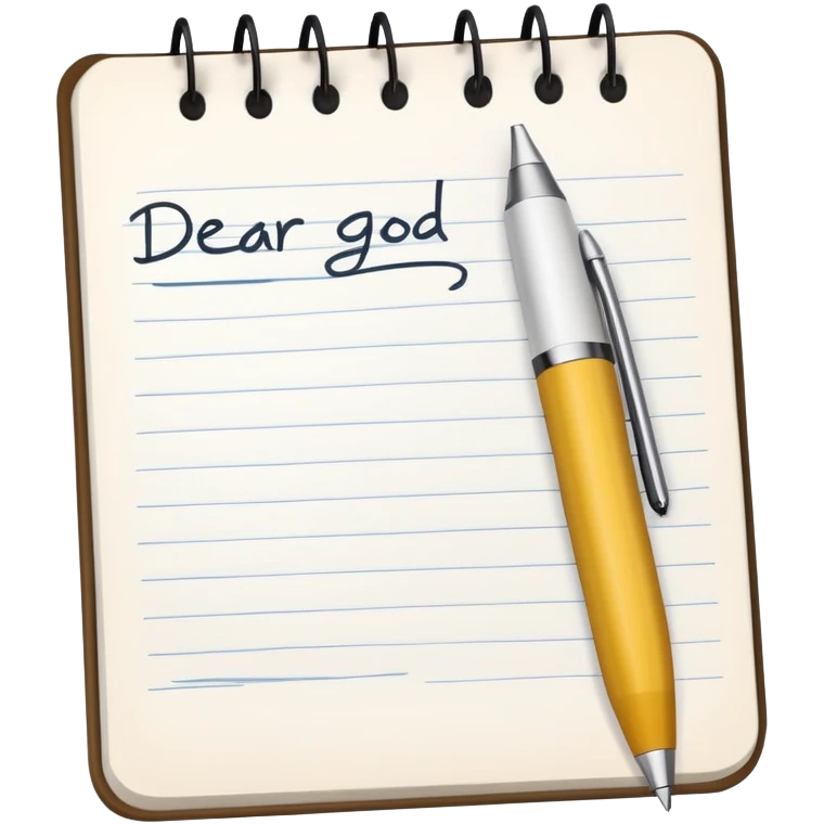 Notepad with "Dear God" written at the top emoji