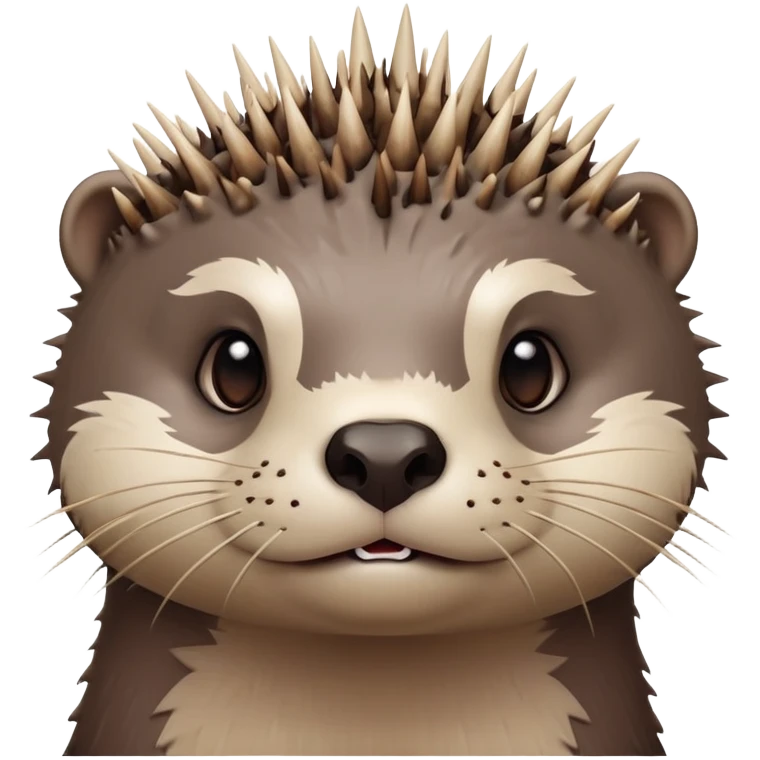 really cute confused otter face with wooden thorny bramble stem wrapped around its forehead, spiky asymmetric thorns, no leaves, only face and neck visible emoji