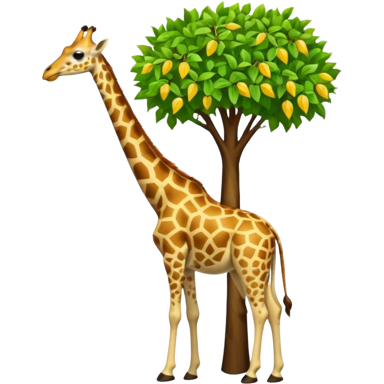 giraffe eating leaves from a tree emoji