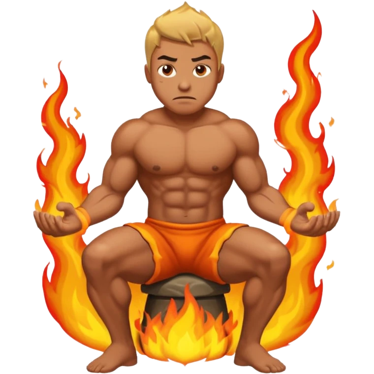 Man peeing fire emoji