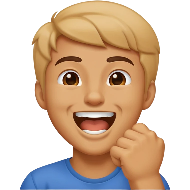 Laughing with fist over mouth ￼ emoji