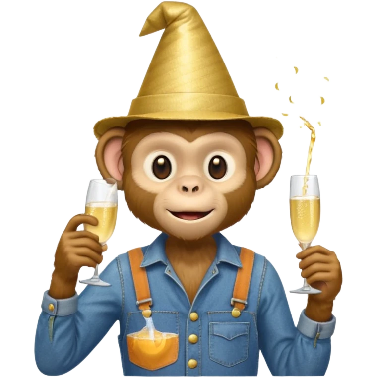 changuito con overol en una fiesta emoji