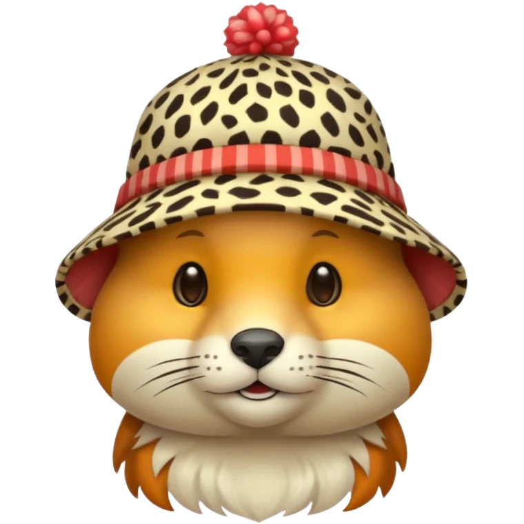 animal wearing patterned hat  emoji