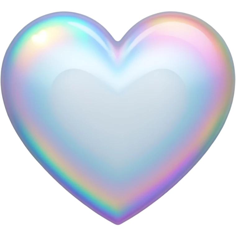 white heart with holographic effect emoji
