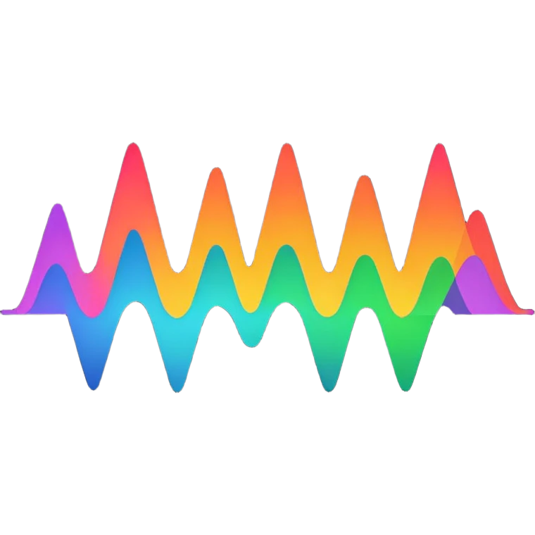 black audio spectrum, no color emoji