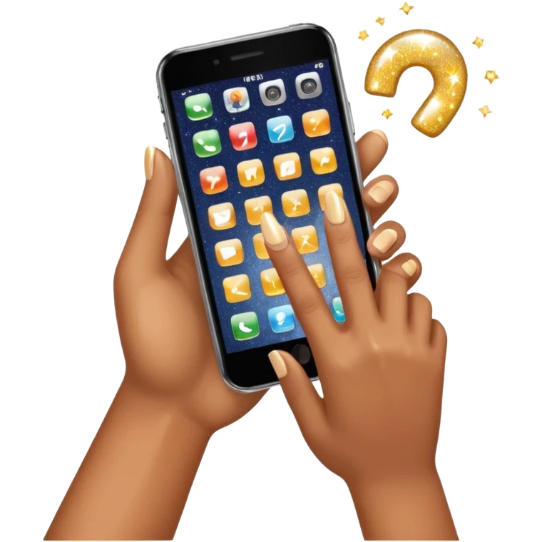 hand putting a phone aside with sparkles emoji