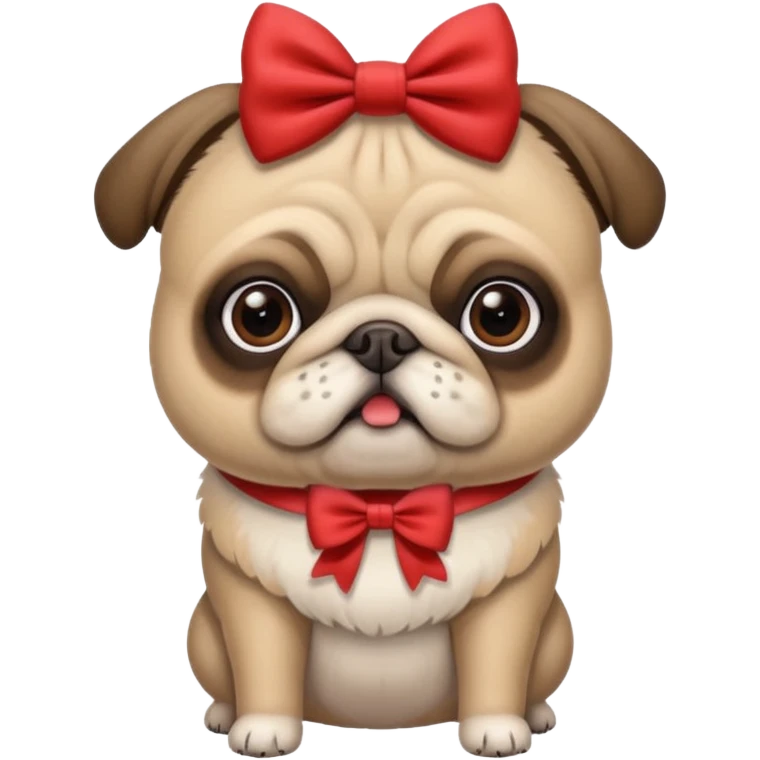 Pug com láço emoji