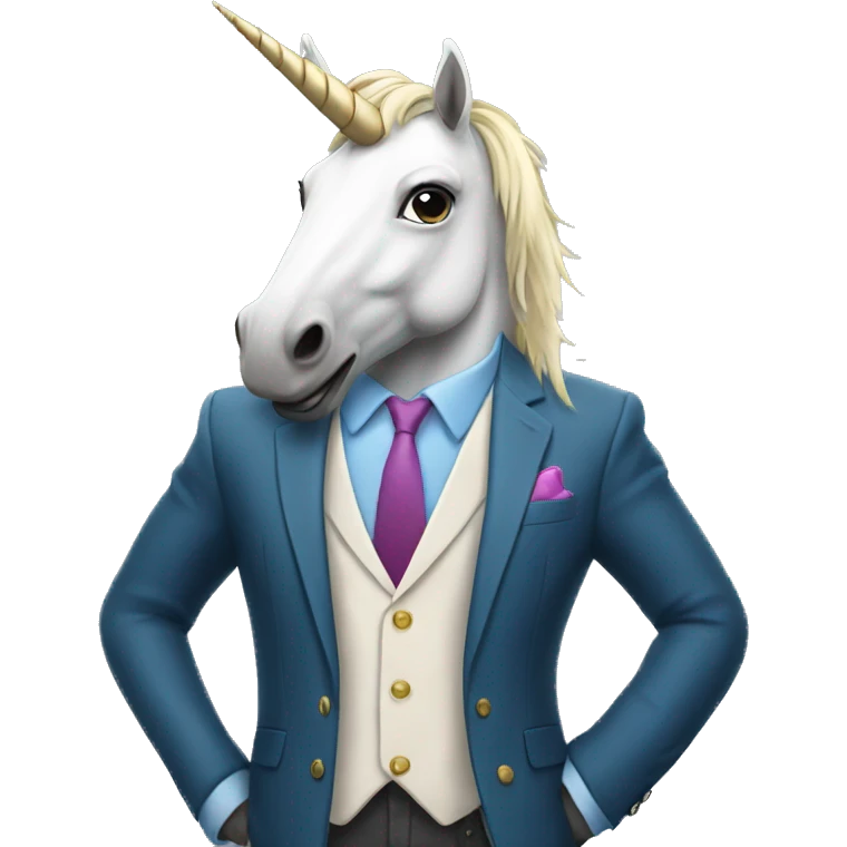 Unicorn in a blazer emoji