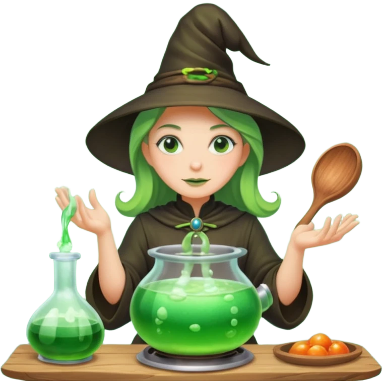 green witch cooking potion emoji