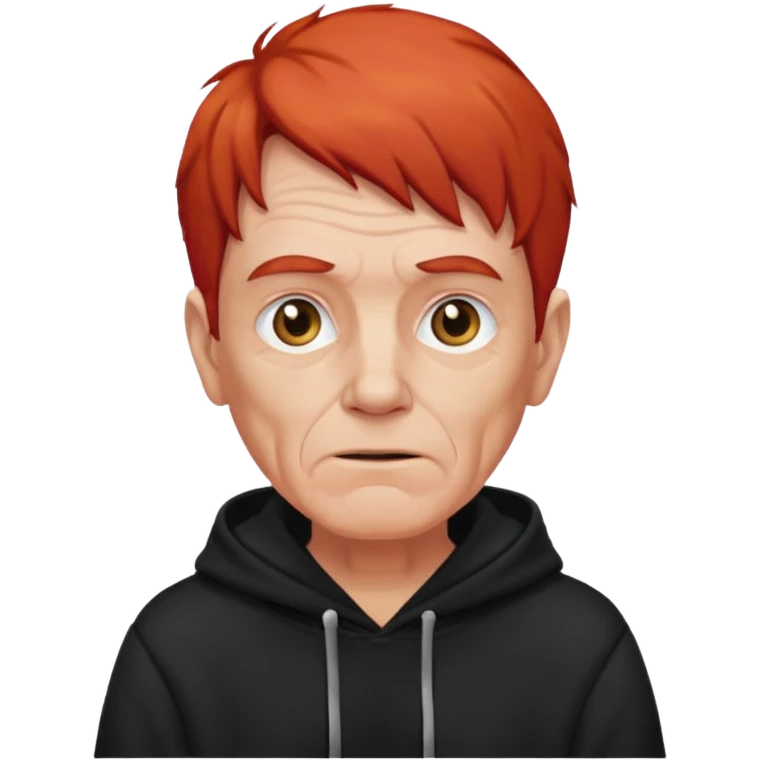 old man with red hair and black hoodie emoji