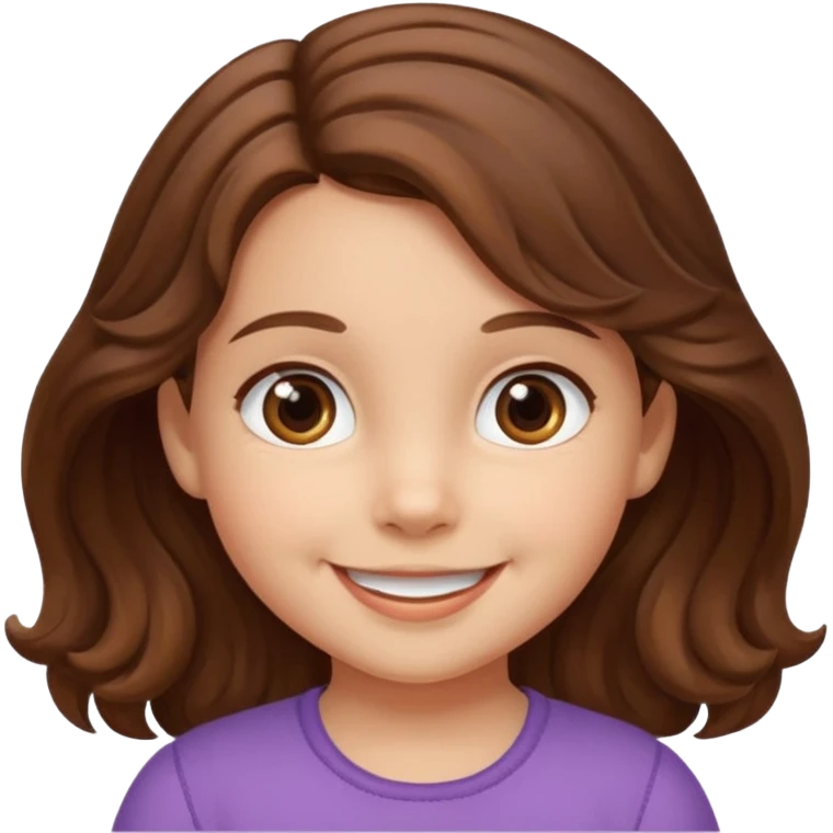 3yr old girl wavy brown hair brown eyes emoji