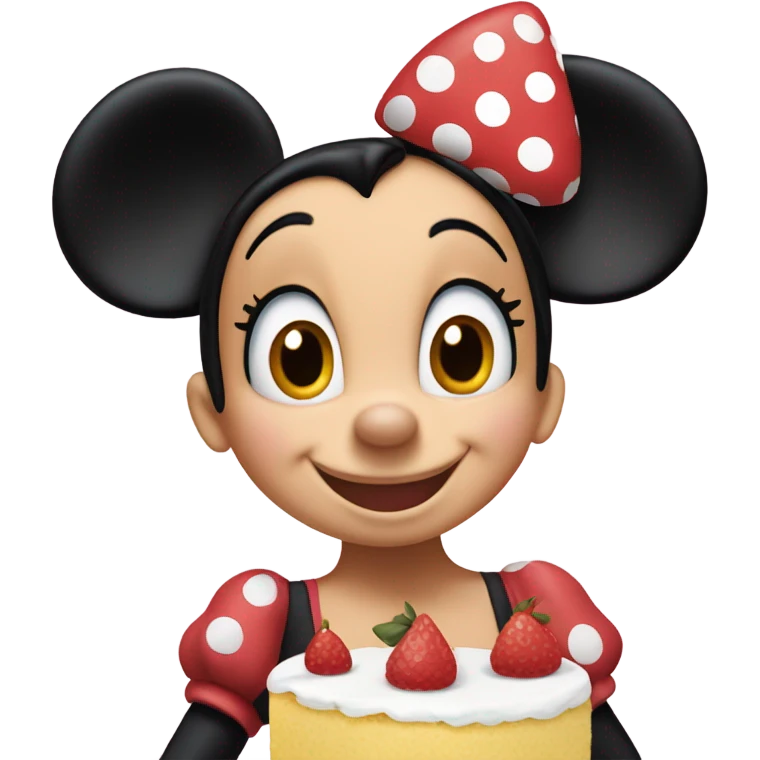 Minnie mouse eating cake emoji