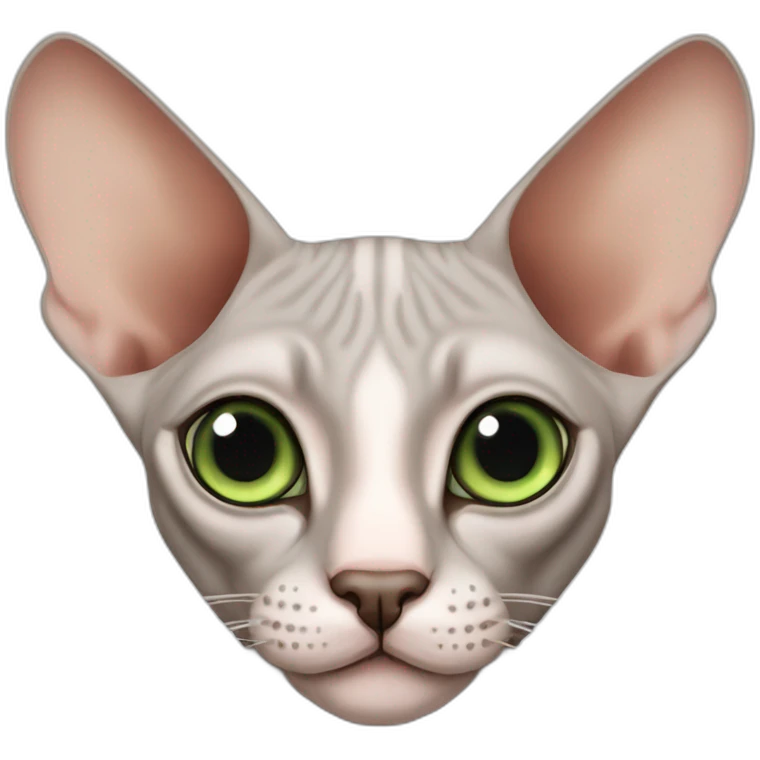 Don Sphynx cat with green eyes emoji