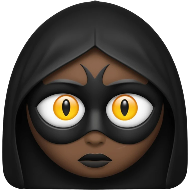 Minimal emoji, single eye made of black metal, pupil replaced by a solid metal number 8, restrained gothic symbolism, avant-garde minimalism, no glow, no neon, flat emoji style, centered, transparent background emoji