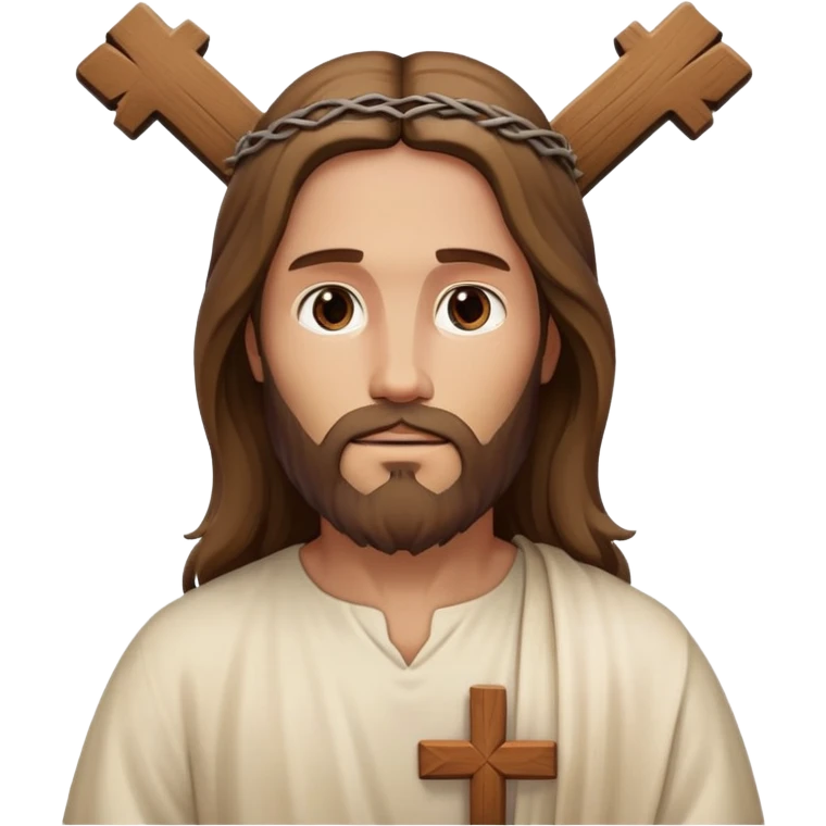 Jesus with a cross behind him emoji