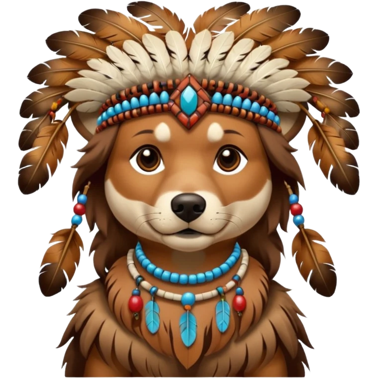 dog in a Native American costume emoji