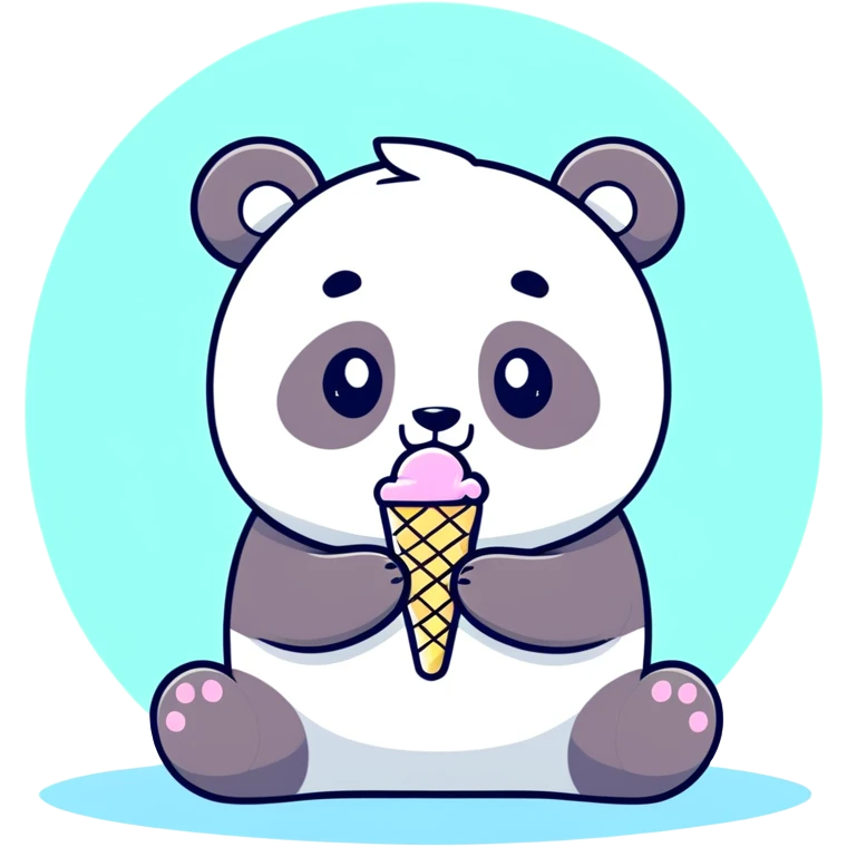 Panda eating ice cream emoji