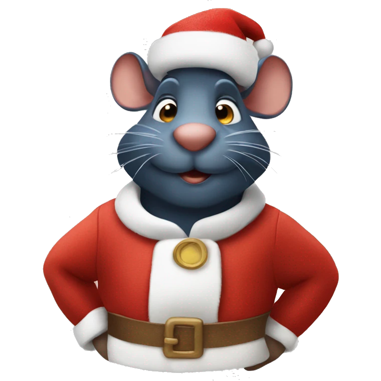 Ratatouille dressed as Santa Claus emoji